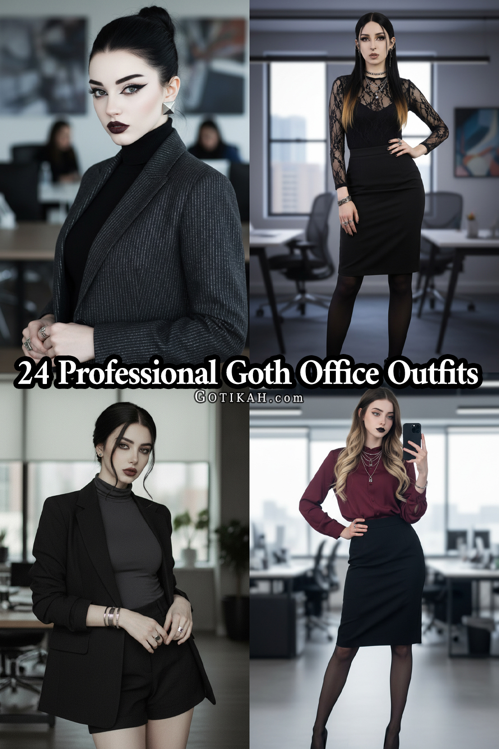 24 Professional Goth Office Outfits