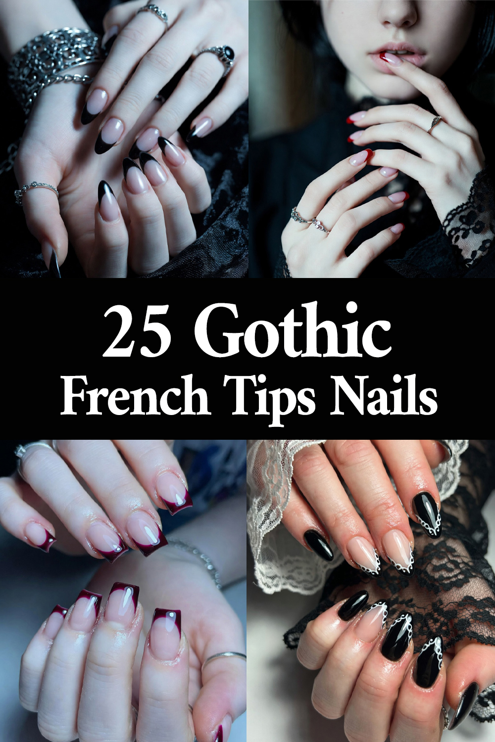 gothic french tips nails ideas