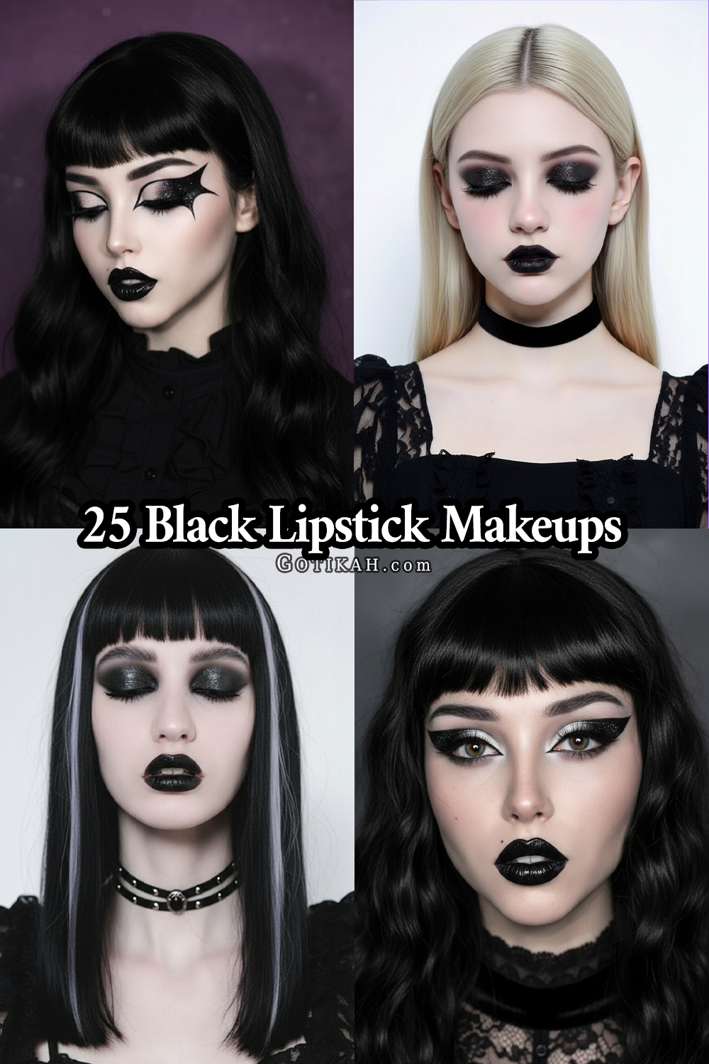 black lipstick makeup ideas