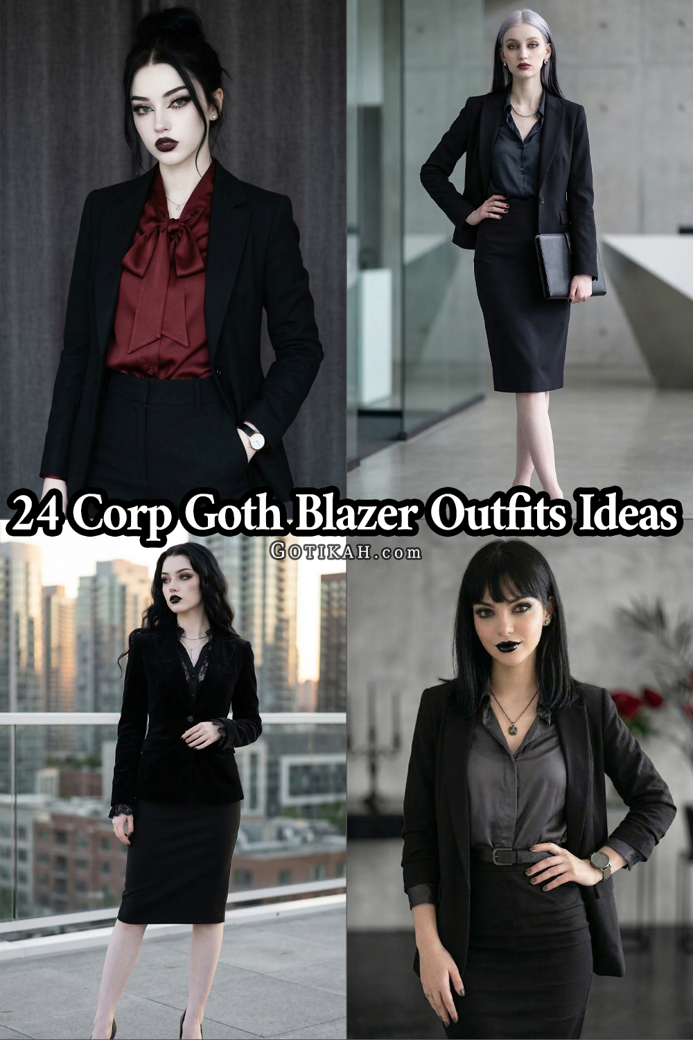 corporate goth outfits with blazers ideas