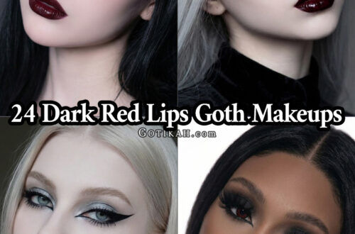 dark red lips gothic makeup ideas