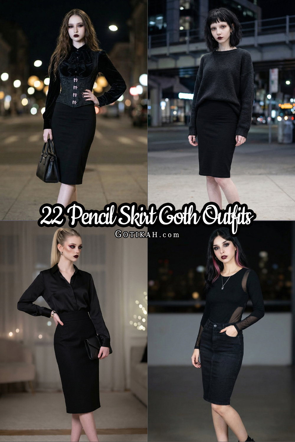 pencil skirt goth outfits