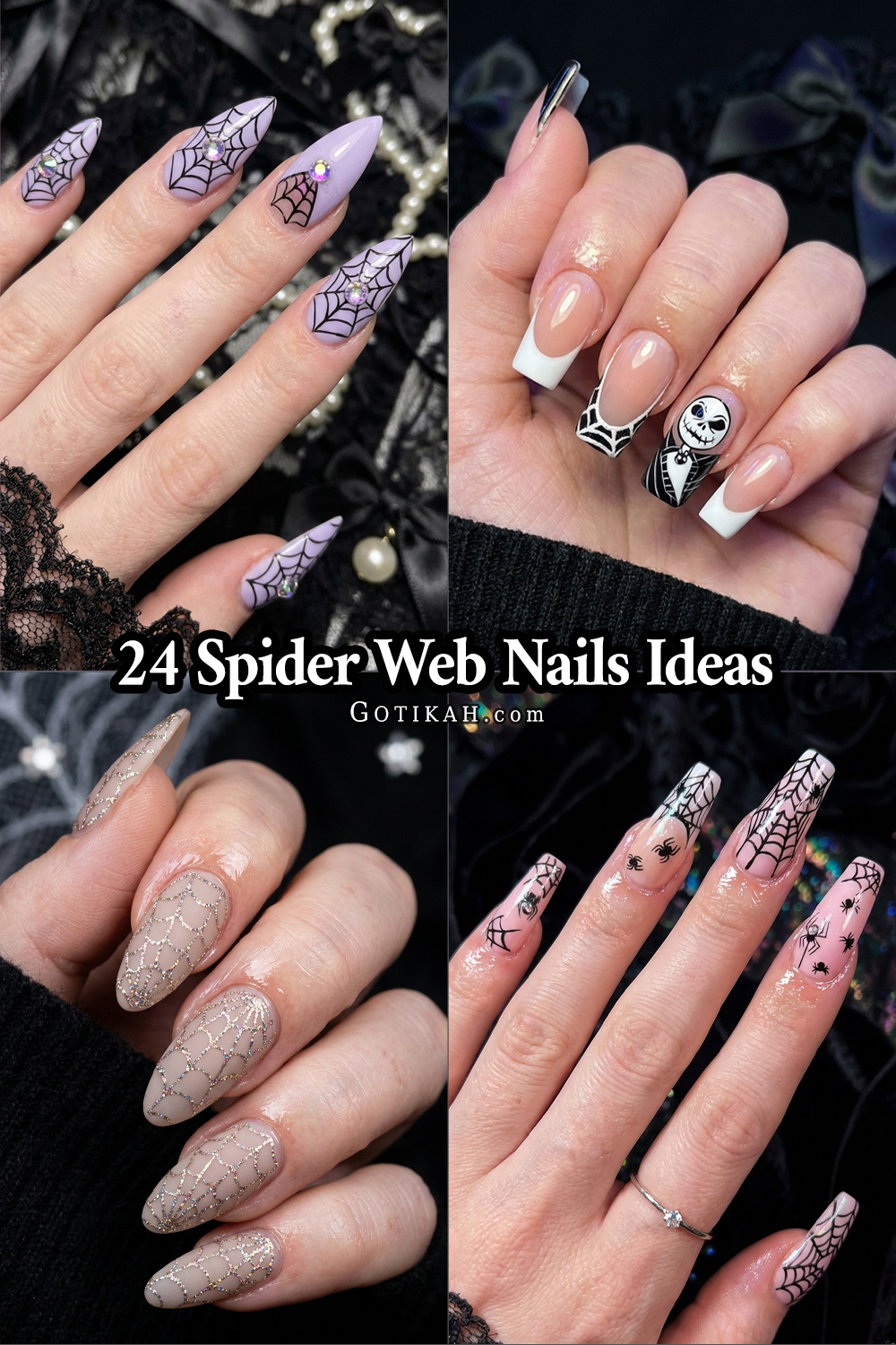 spider web nails ideas