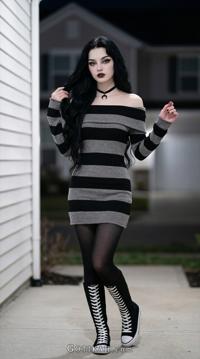 Basic Gothic Look Casual Goth Looks to Copy for an Effortlessly Dark Style - Gotikah ♥